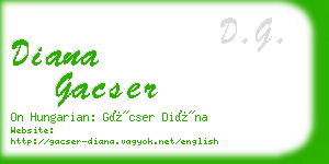 diana gacser business card